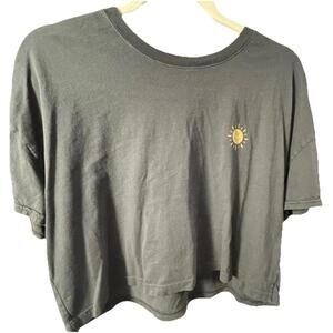 Roark Womens Cropped Boxy Seek & Explore Premium 100% Cotton Tshirt Sz S